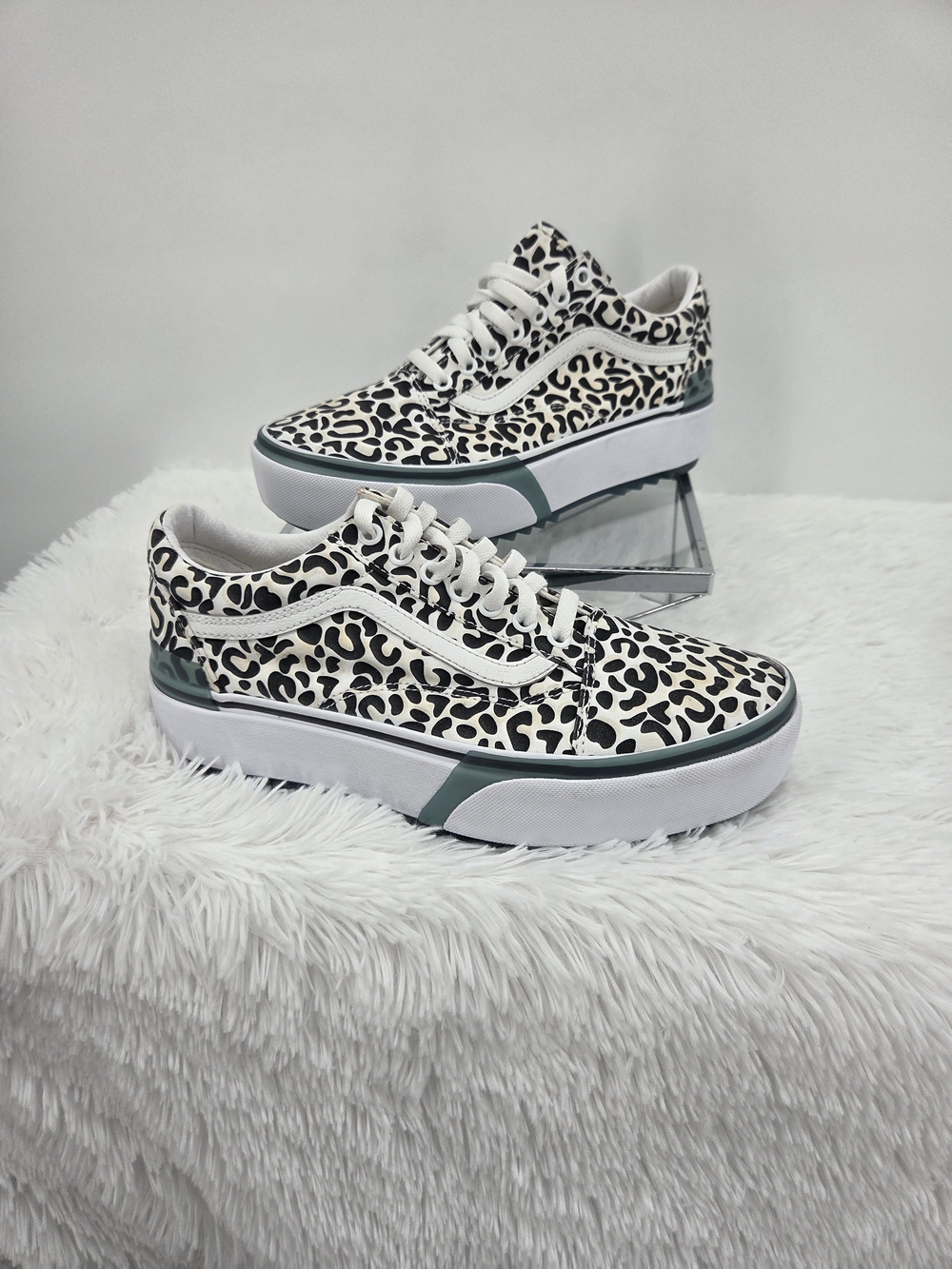 Vans Old Skool Stacked UV Ink Leopard Platform Sneakers Women 10 Men 8.5